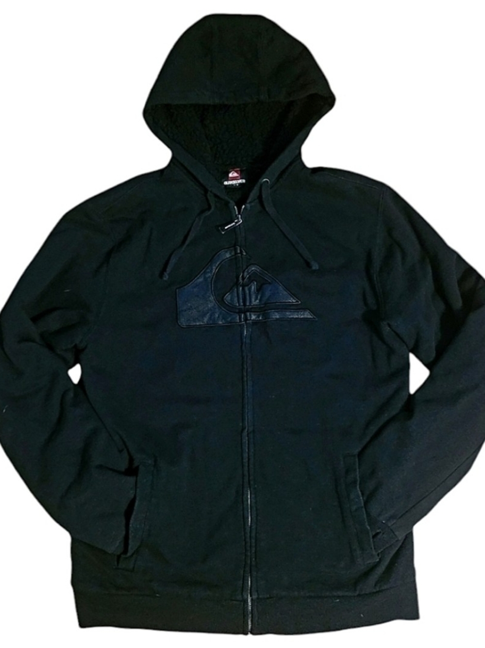 Quiksilver Fleece Lined Zip Up Hoodie Sz L